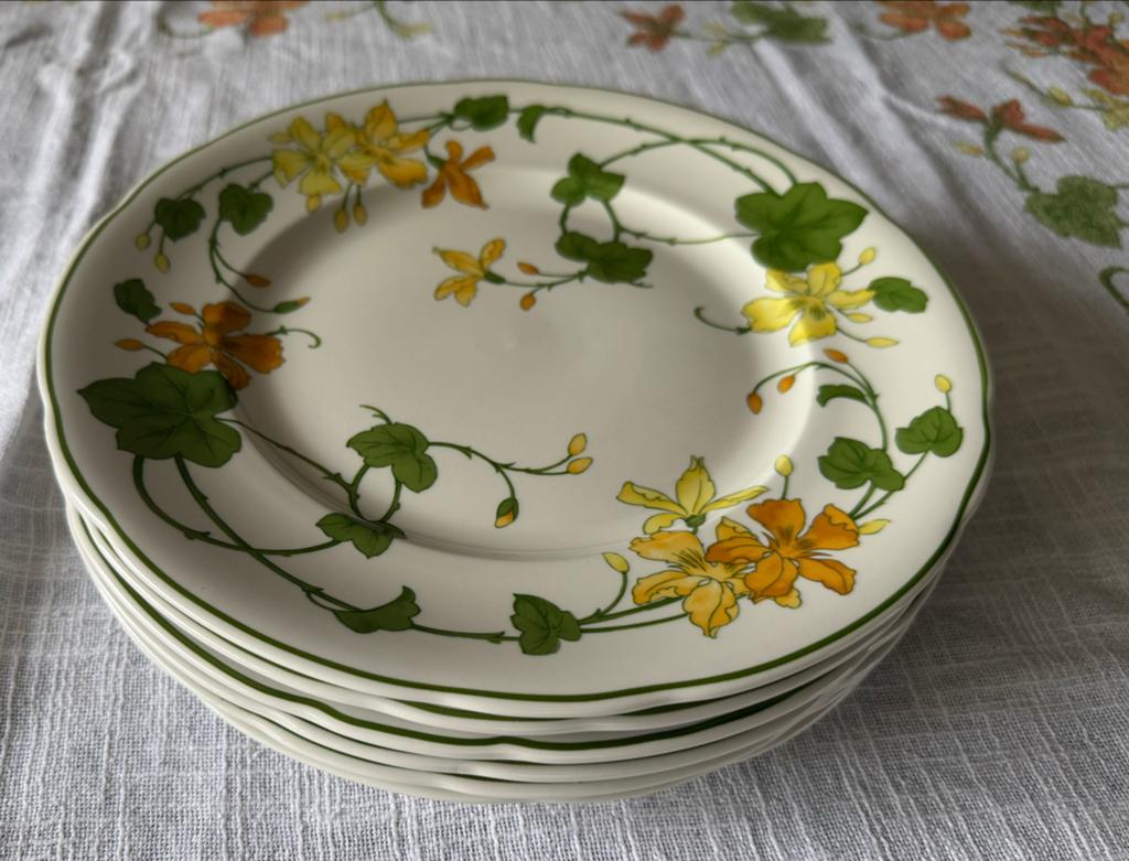 Villeroy & Boch Geranium Borden 17 cm - 6 stuks, Ophalen of Verzenden, Zo goed als nieuw, Bord(en), Overige stijlen