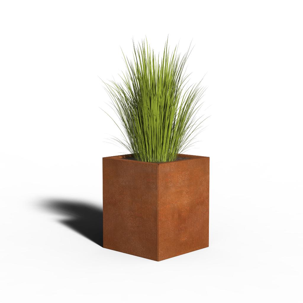 2e-kans: Cortenstaal Plantenbak 50x50x50 EXCL. BODEM, Ophalen, Vierkant, Zo goed als nieuw, Balkon