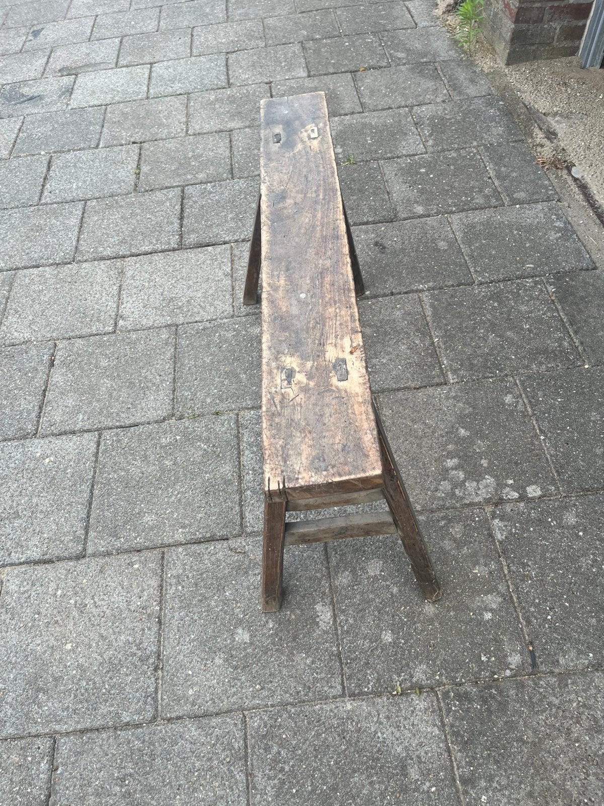 Houten bankje, Ophalen, Minder dan 50 cm, 125 cm of meer, Zo goed als nieuw