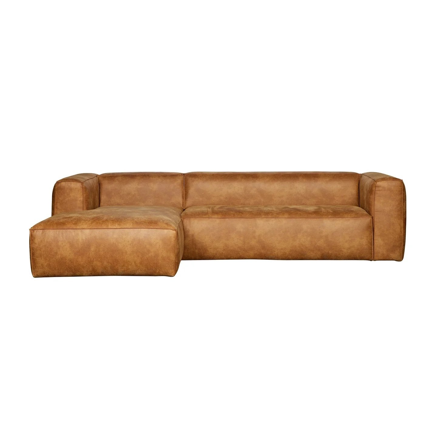 WOOOD Bean Bank Cognac ZGAN - Hoekbank links, Huis en Inrichting, Banken | Bankstellen, Ophalen, 250 tot 300 cm, 100 tot 125 cm