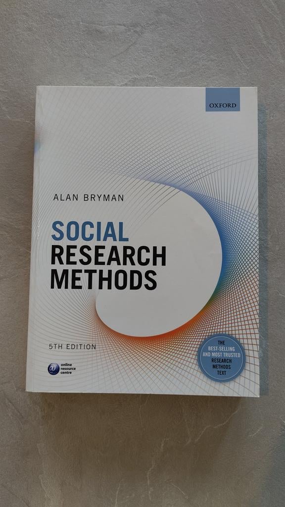Social Research Methods 5th Edition - Alan Bryman, Boeken, Alan Bryman, Ophalen of Verzenden, Alpha, WO