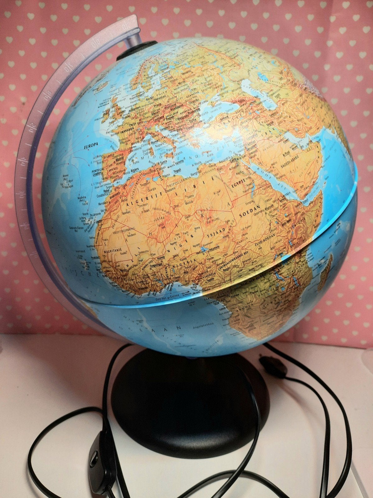 Grote Wereldbol met Interne Verlichting - Zo Goed als Nieuw, Kunststof, Ophalen of Verzenden, Zo goed als nieuw, Verlicht
