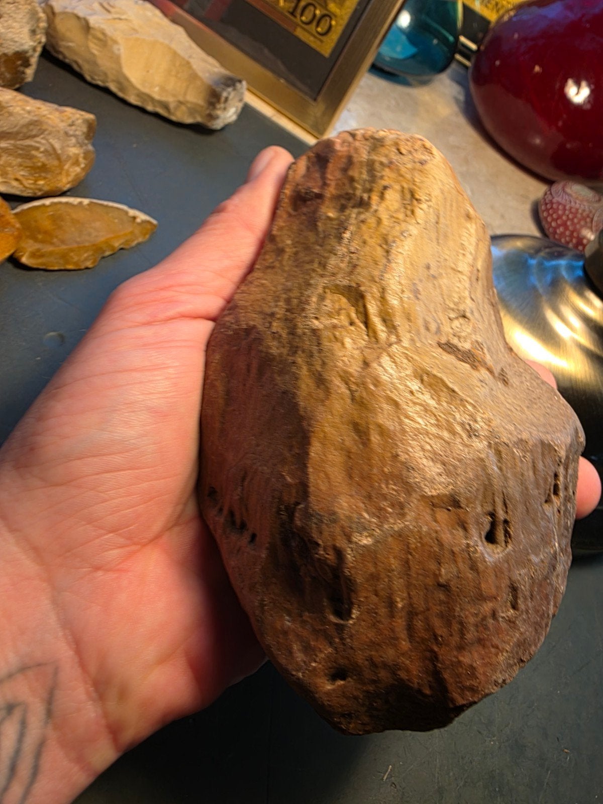 Oude Hamerbijl / Handbijl - Prehistorisch Gereedschap, Ophalen of Verzenden