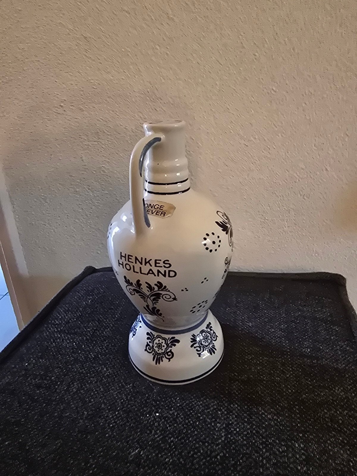 Vintage delfts blauwe Jeneverkruik Henkes Holland met Reuge, Ophalen of Verzenden