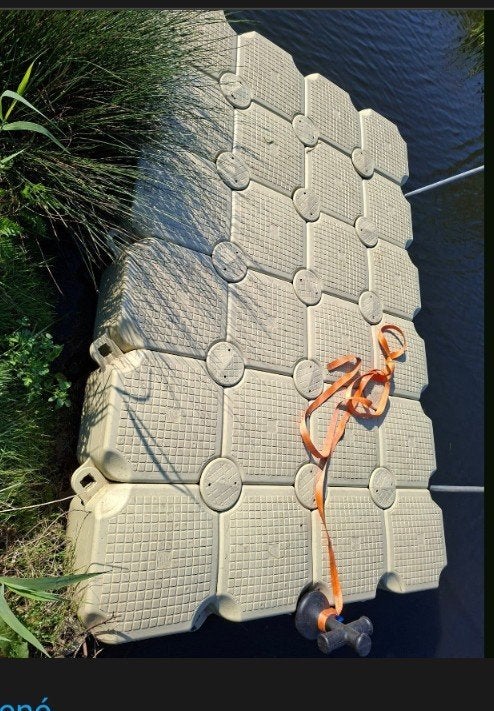 Modulair ponton steiger werkvloer opvaartdock 3x2 mtr. beige, Ophalen