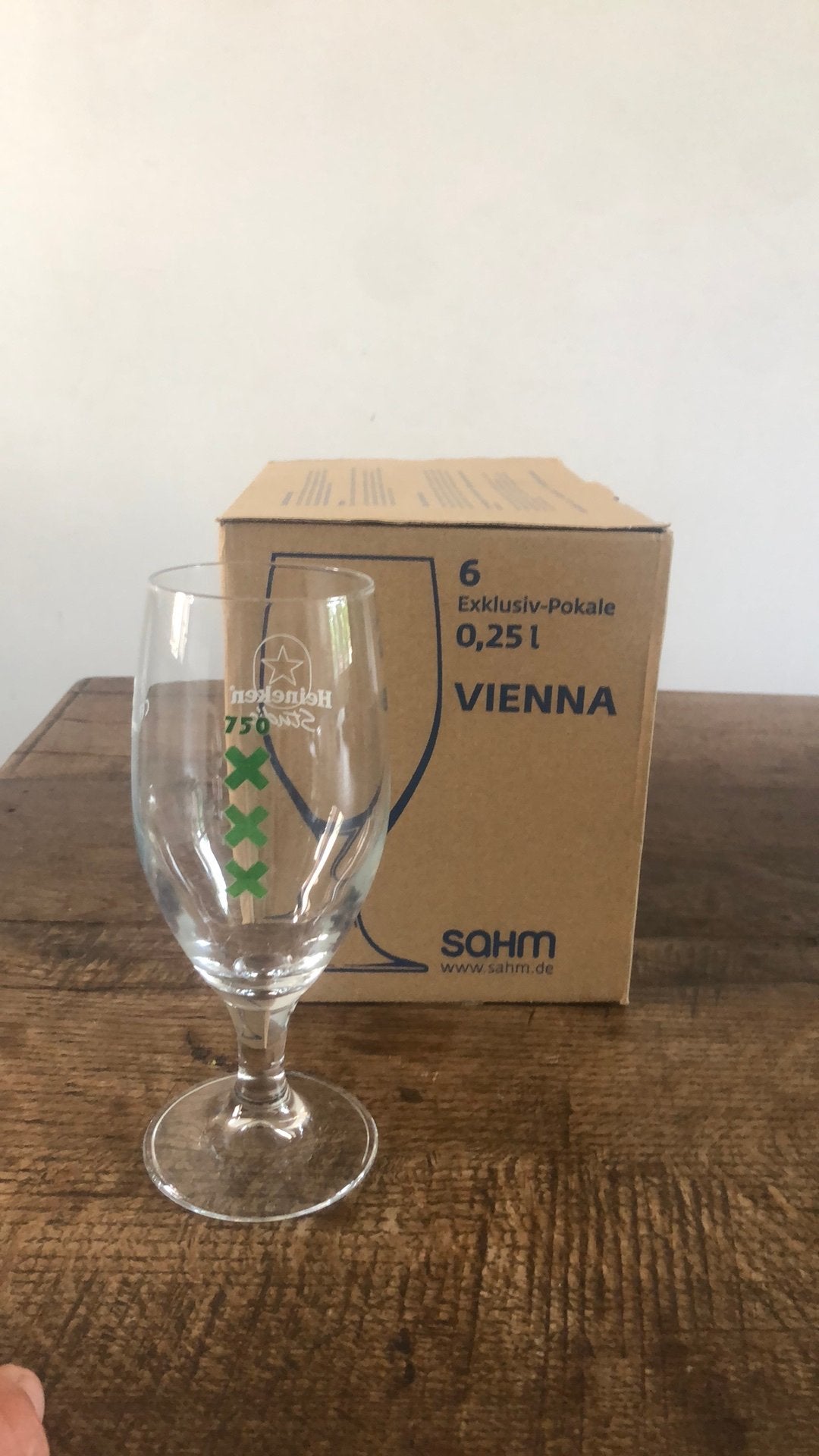 Mokum wit Heineken studio bierglazen, Ophalen, Nieuw, Bierglas
