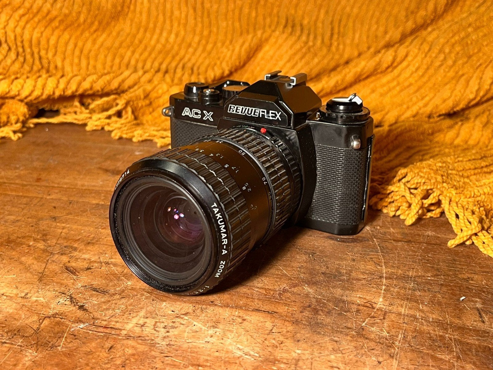 Revueflex AC X 35mm spiegelreflexcamera met Takumar-A 28-80m, Ophalen of Verzenden