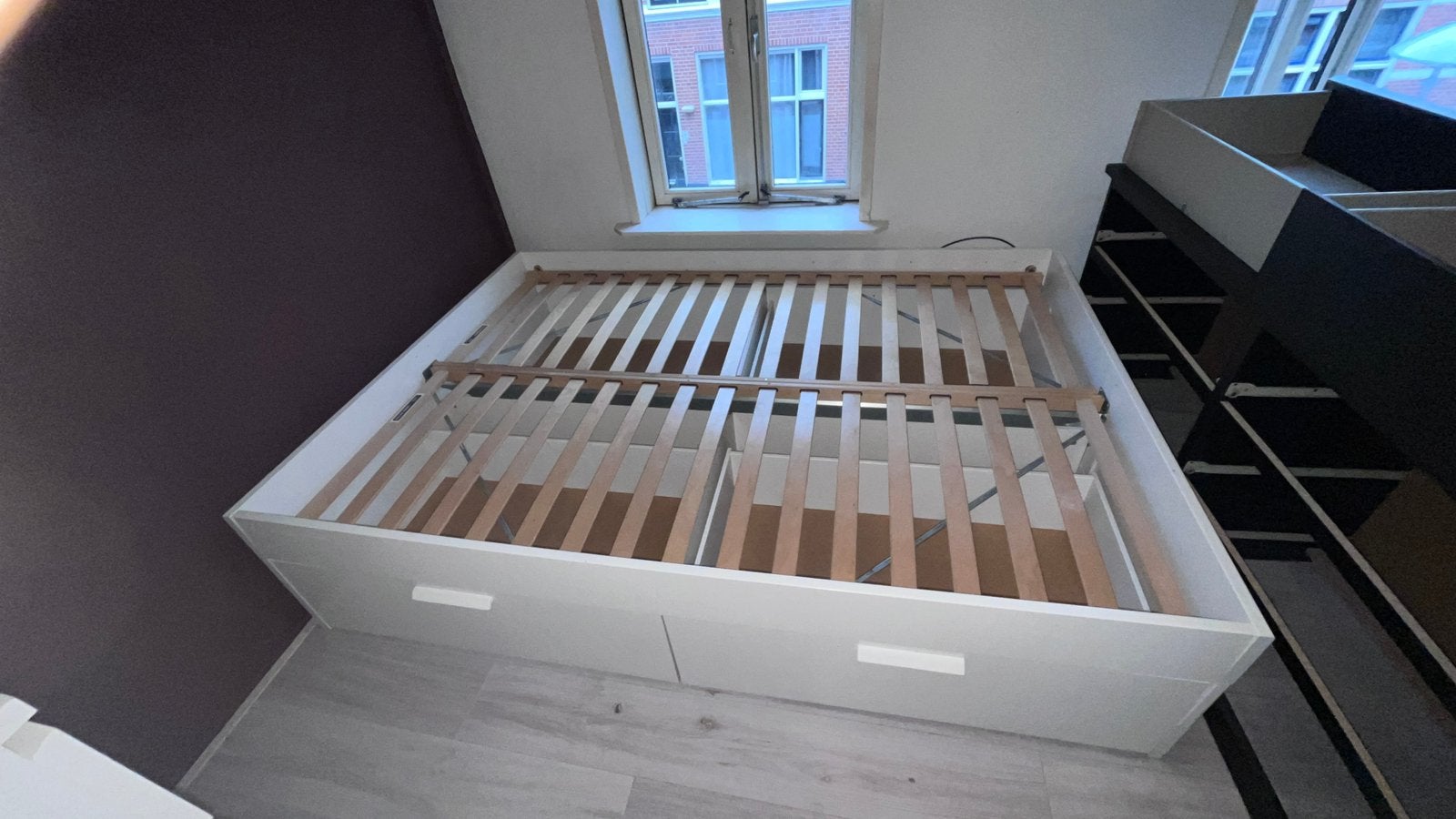 BRIMNES bed ikea, Ophalen, Wit, Tweepersoons, 140 cm