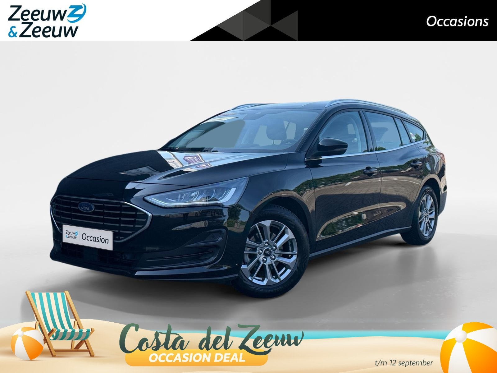 Ford Focus Wagon 1.0 EcoBoost Hybrid Titanium | 1e Eigenaar, Auto's, 12 maanden, Euro 6, Zwart, Origineel Nederlands