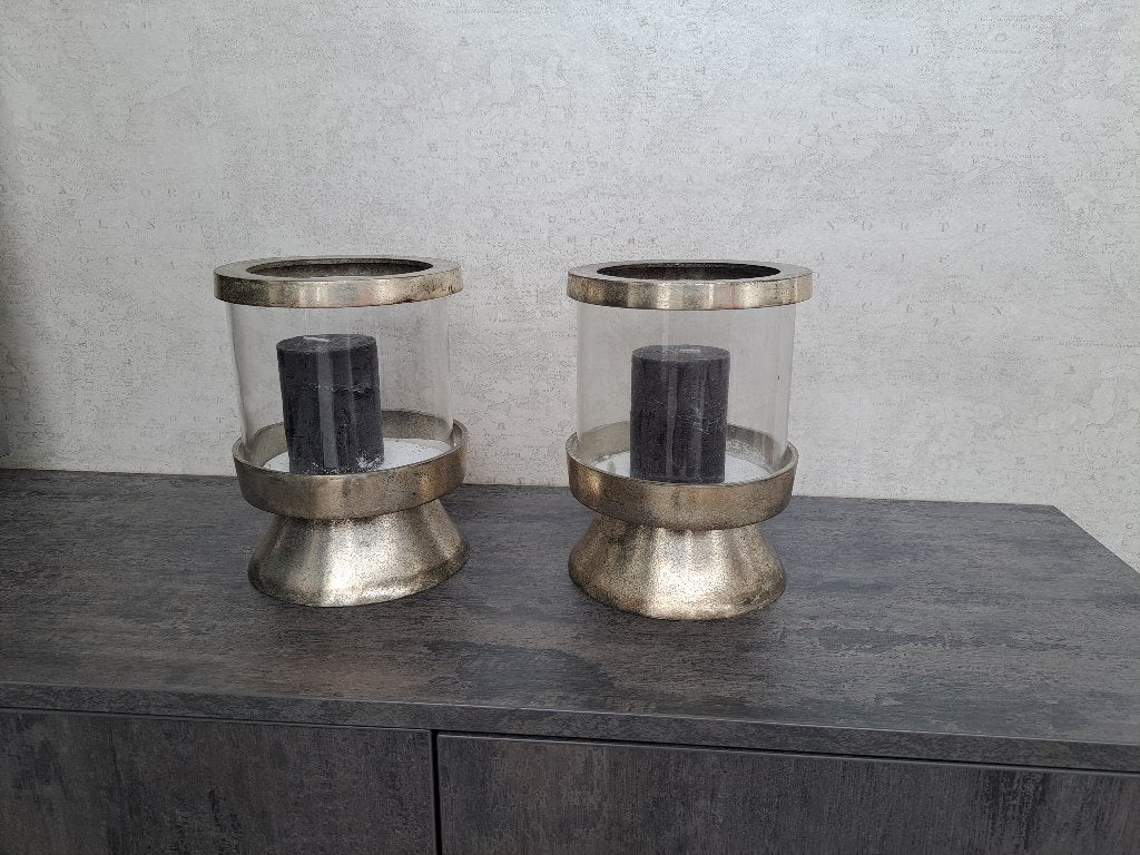 Windlichten, Ophalen, Zo goed als nieuw, Glas, 21 cm
