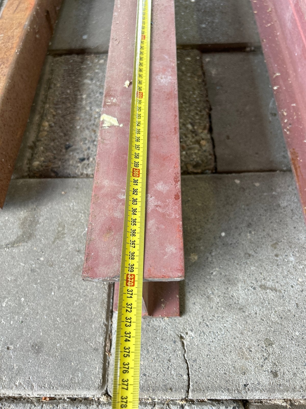 Stalen I-profiel 160x80mm, 3700mm lang, Doe-het-zelf en Verbouw, Ophalen, Gebruikt, IJzer