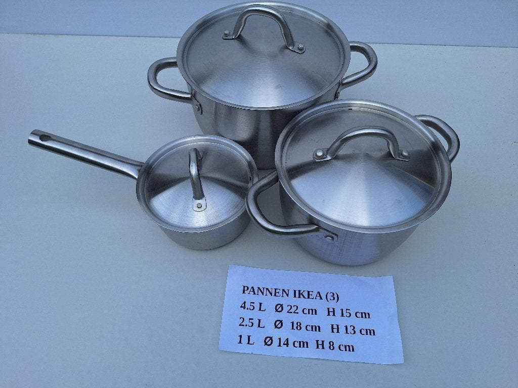 PANNEN IKEA (3), Ophalen, Gebruikt, Pannenset, IKEA