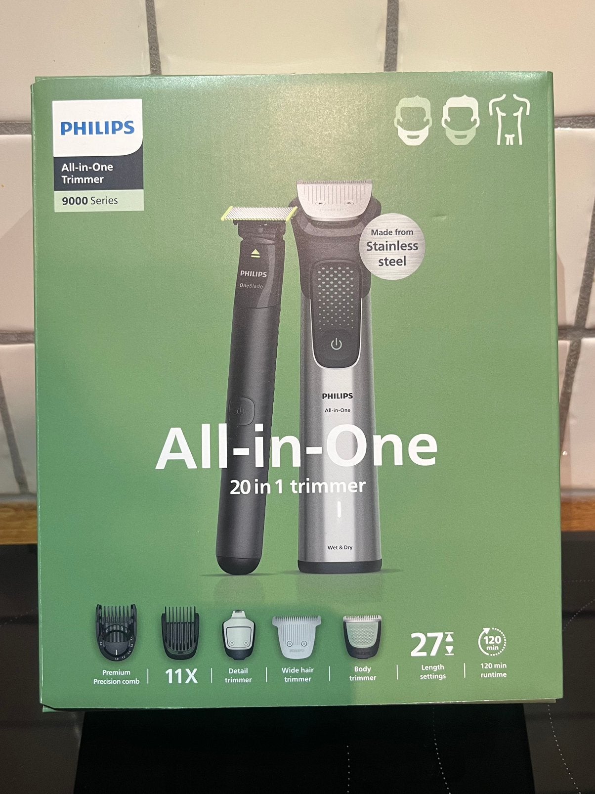 Philips Trimmer baard 9000 - 20 functies - nieuw in doos, Ophalen of Verzenden, Nieuw, Scheren en Epileren