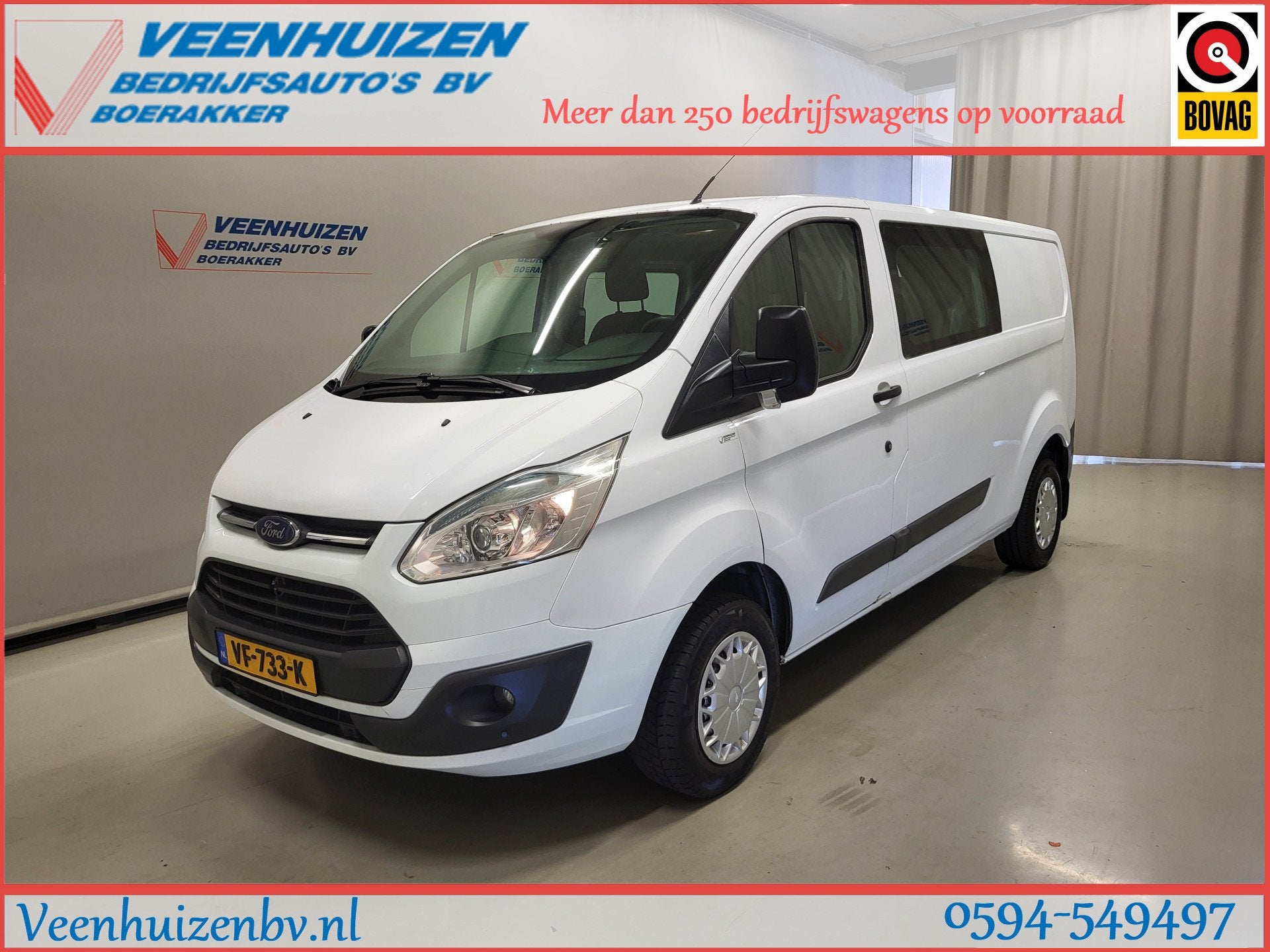 Ford Transit Custom 2.2TDCI L2/H1 Dubbele Cabine Apk tot 19-, Voorwielaandrijving, Euro 5, 101 pk, Gebruikt