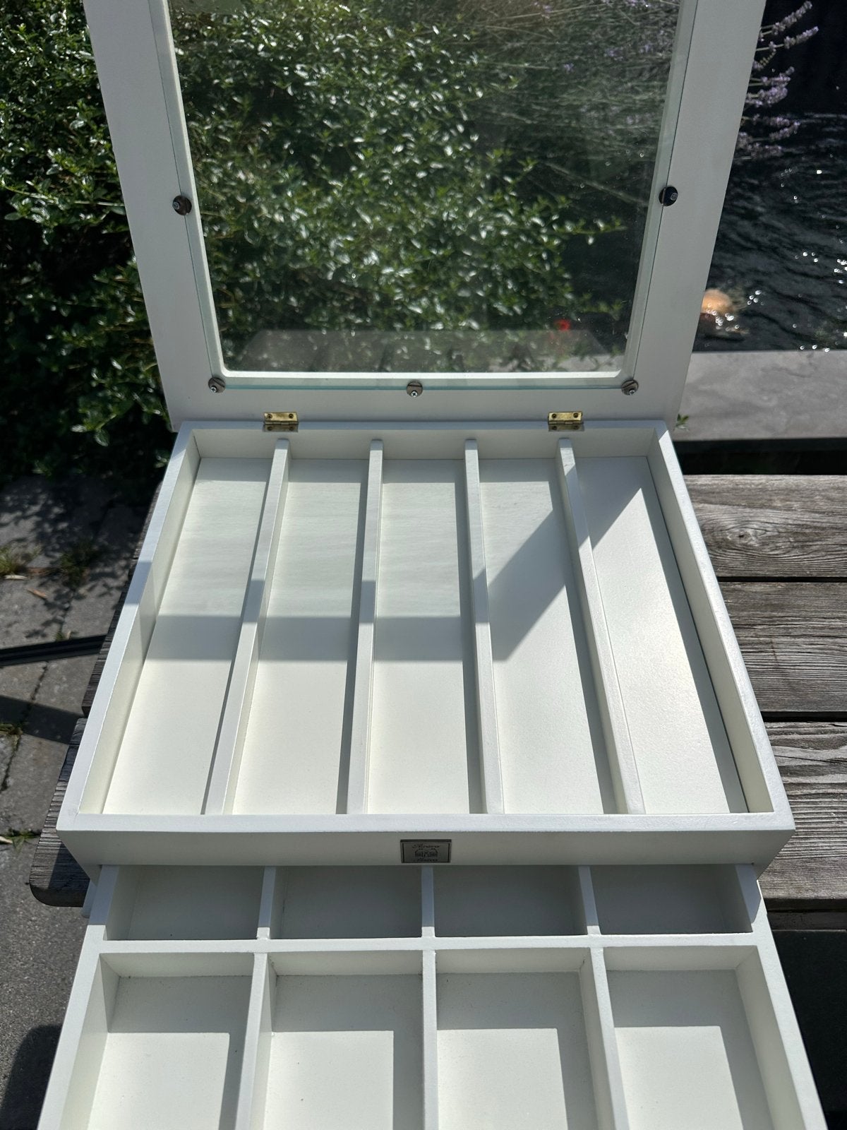 Riviera Maison horloge box met glasplaat, Ophalen, Zo goed als nieuw
