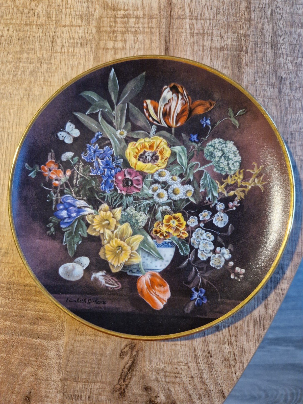 Koninklijke Mosa 'Voorjaarsboeket' wandbord-Elisabeth Gerha, Ophalen of Verzenden
