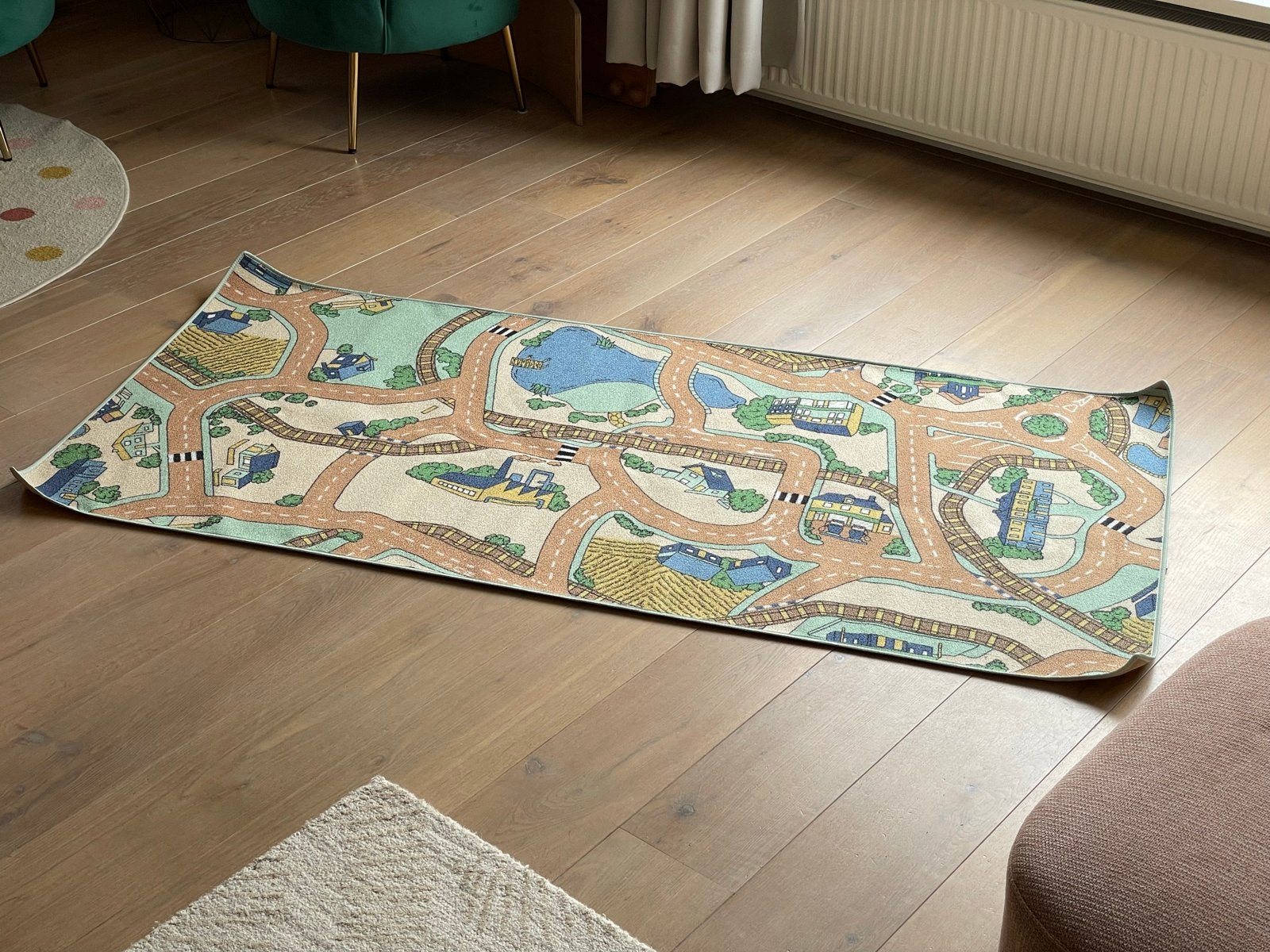 Speelkleed met wegen en gebouwen 1x2 m, Ophalen, Zo goed als nieuw
