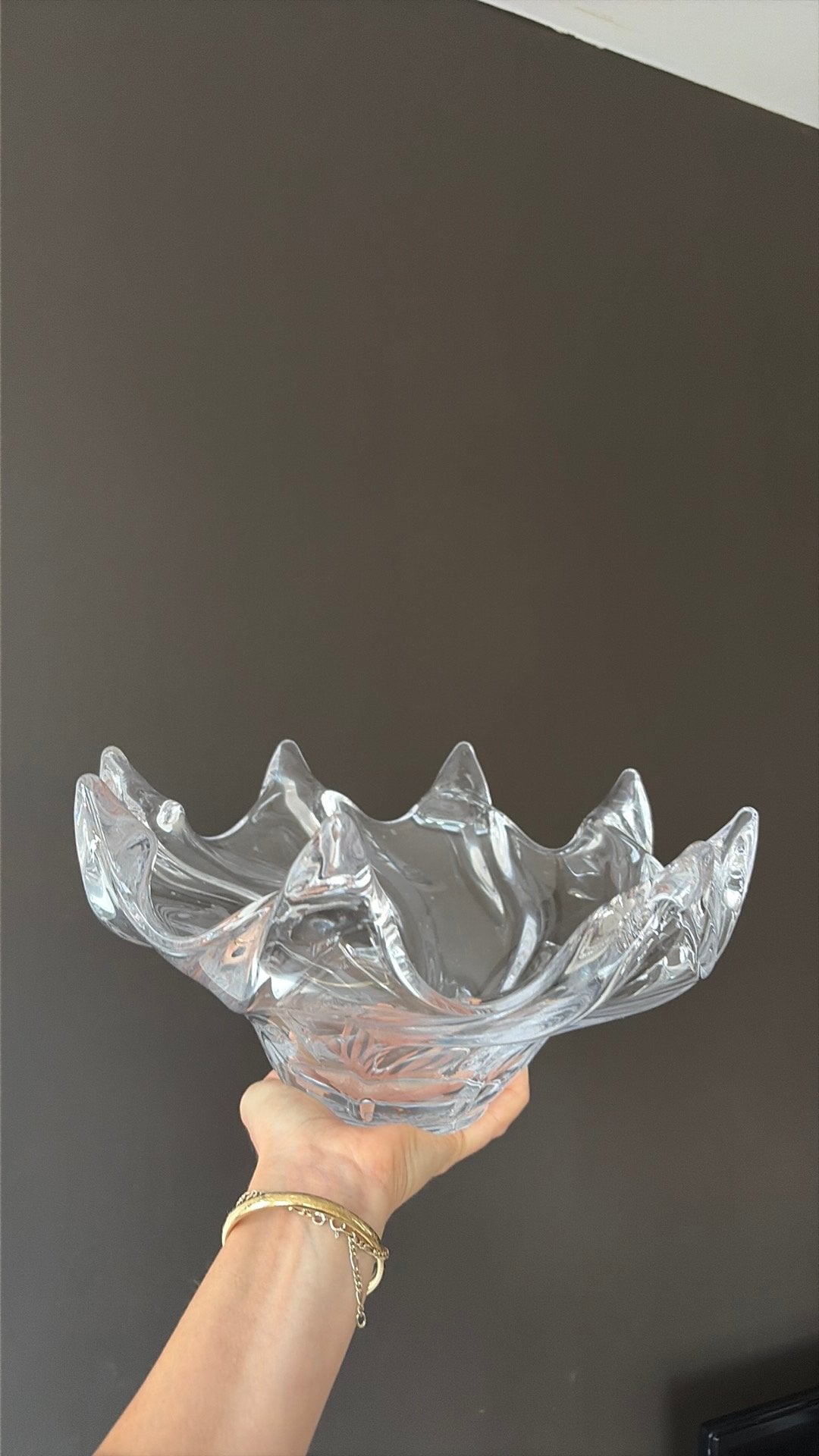 Mid Century Modern kristal fruit schaal | Art Vannes | 1960, Antiek en Kunst, Ophalen of Verzenden