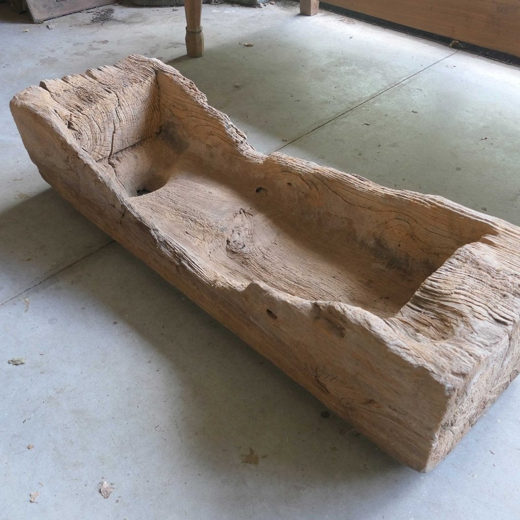 Landelijk LUMPANG teak hout vijzel bak schaal trog LU1 Bali