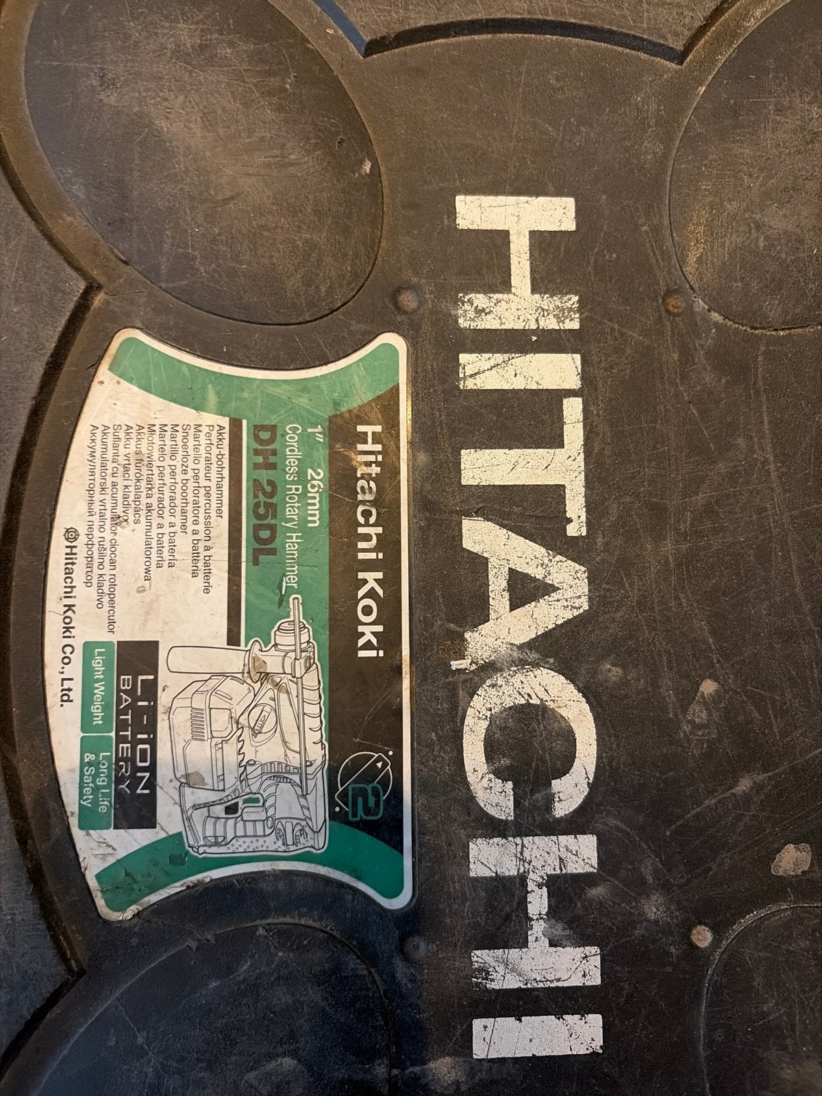 Hitachi Koki DH 25DL Accu Boorhamer met Accu en Lader, Ophalen, Boor- en/of Breekhamer, Klopboormechanisme, Gebruikt