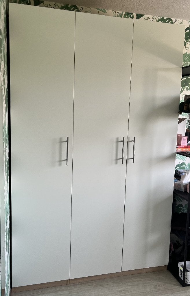 IKEA PAX kast - deur wit/ombouw gelazuurd eikeneffect, 100 tot 150 cm, 200 cm of meer, Zo goed als nieuw, Modern