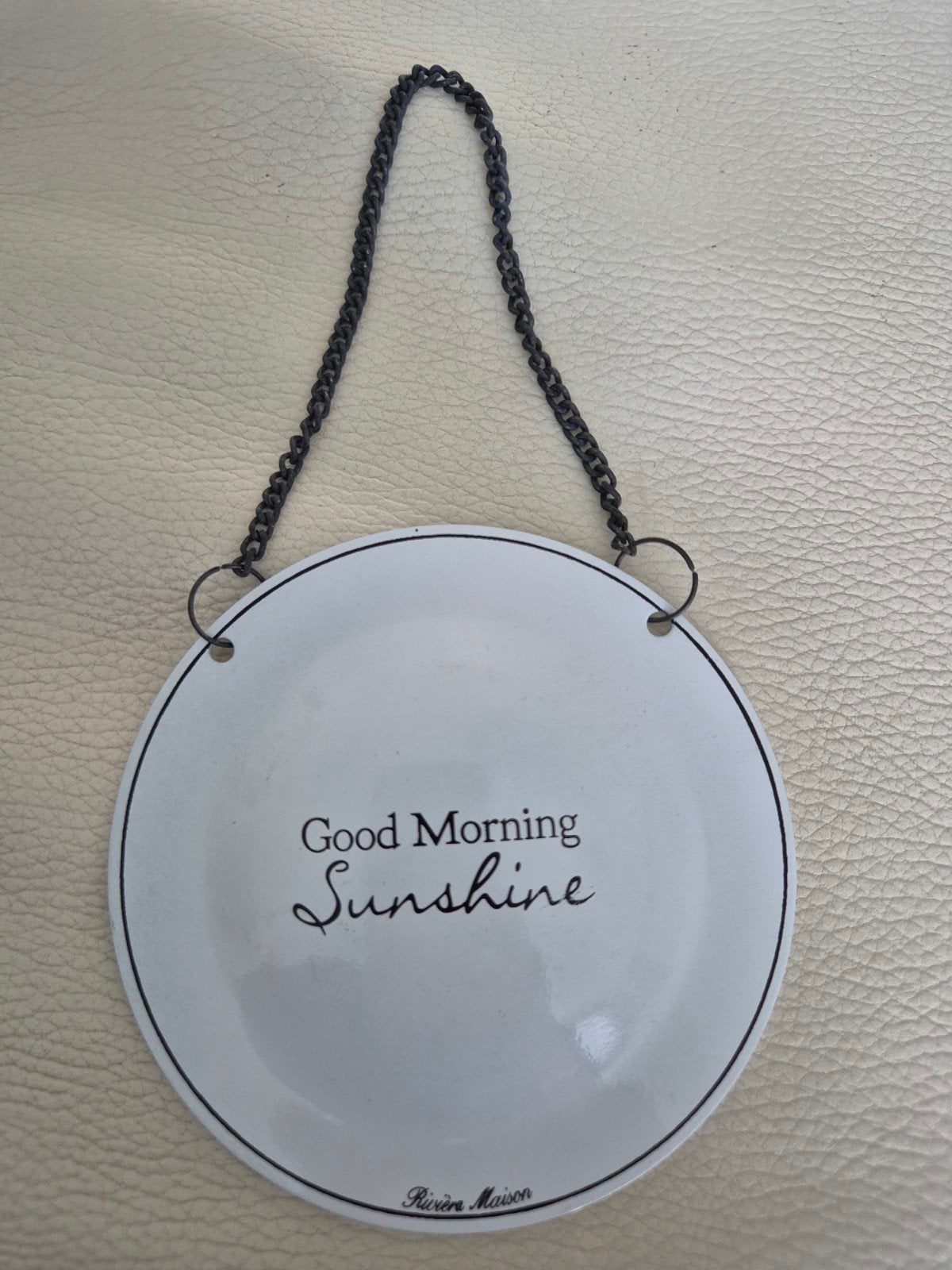 Riviera Maison 'Good Morning Sunshine' decoratiebordje, Ophalen of Verzenden, Metaal, Wit, Klassiek