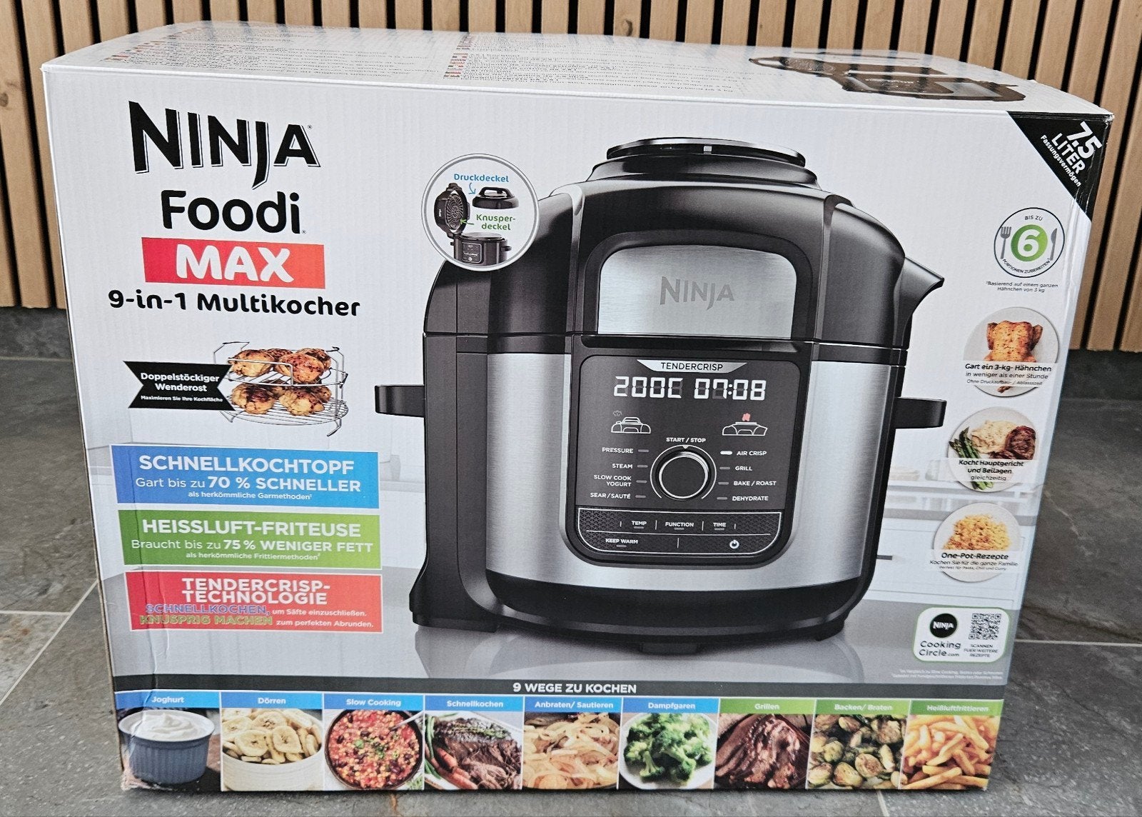 Ninja Foodi MAX 9-in-1 Multicooker - Nieuw in doos, 4 liter of meer, Ophalen, Nieuw, Uitneembare binnenpan