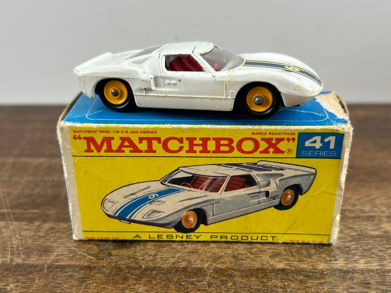Matchbox 41 Ford G.T., Ophalen of Verzenden, Zo goed als nieuw, Auto, Matchbox