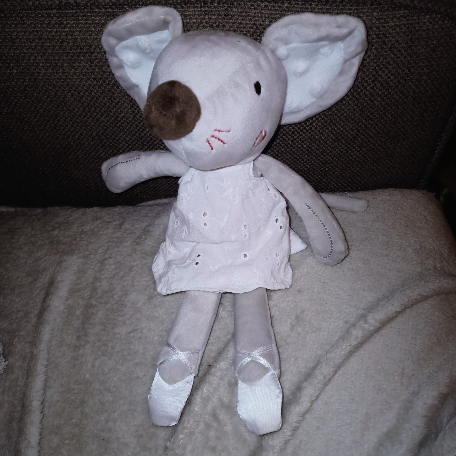 Tiamo collection muis rammelaar., Kinderen en Baby's, Speelgoed | Knuffels en Pluche, Overige typen, Grijs, Ophalen of Verzenden