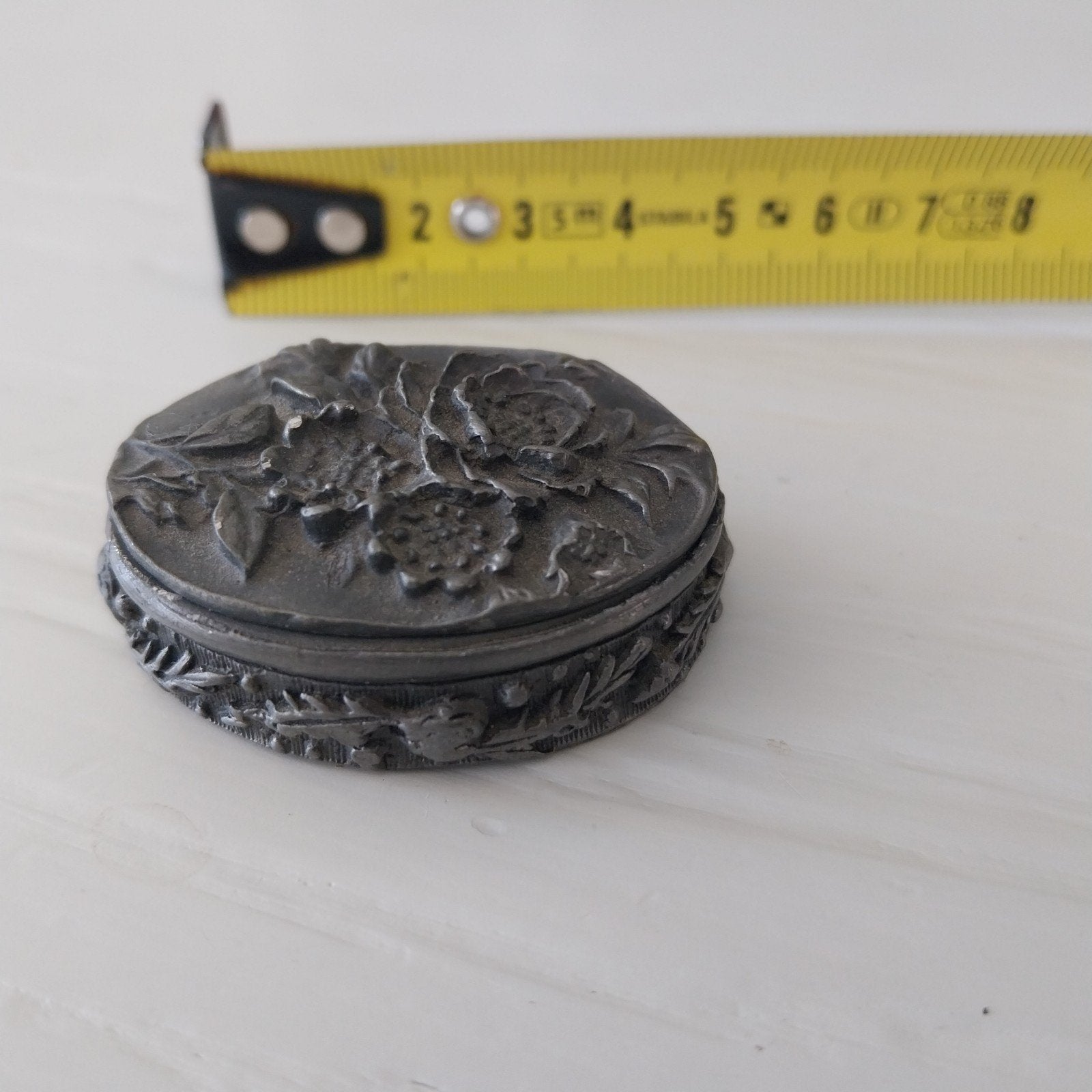 Tinnen doosje met bloemmotief, Antiek en Kunst, Ophalen of Verzenden