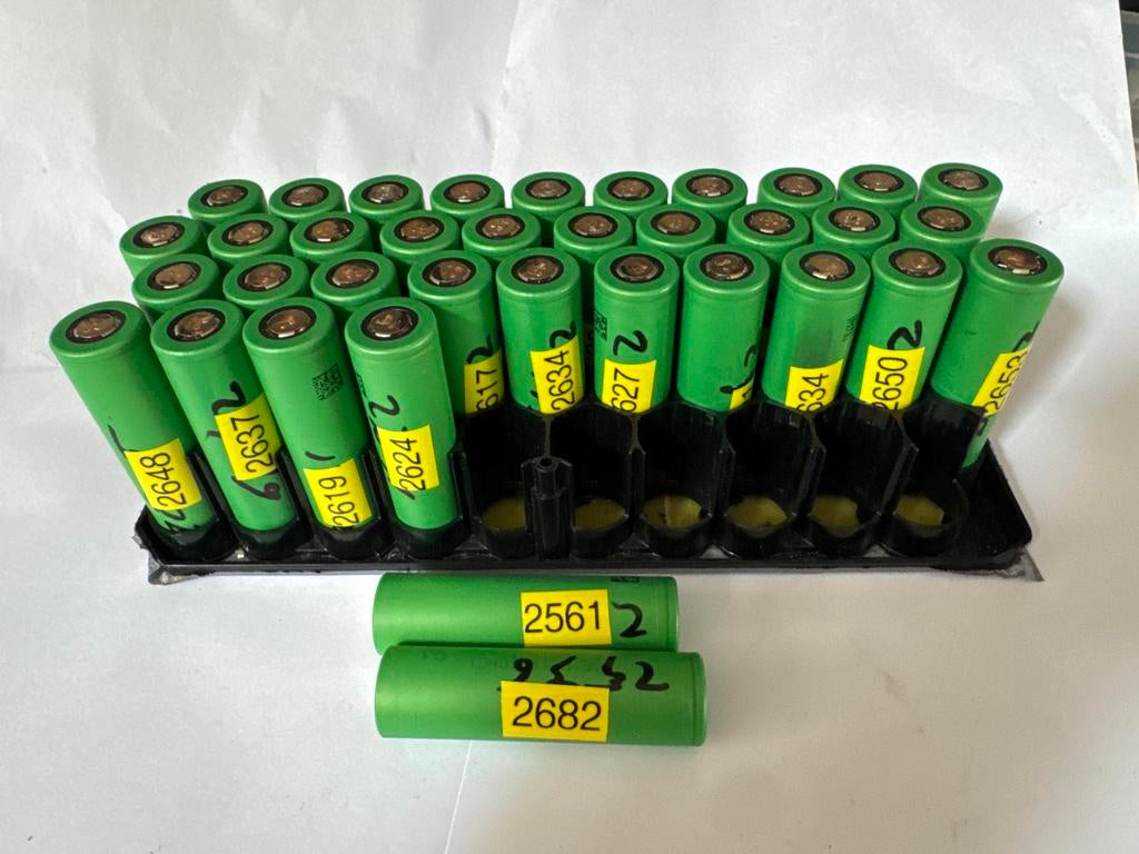 36x Panasonic NCR18650GA Li-ion Batterijen - Getest, Ophalen of Verzenden, Gebruikt