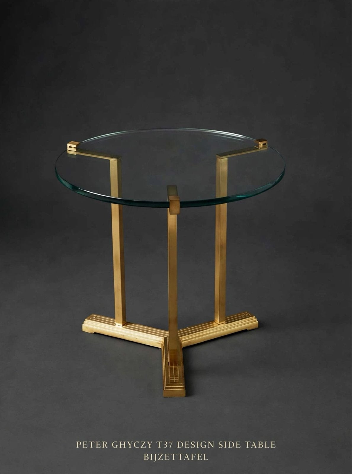 Peter Ghyczy T37 Design Bijzettafel - Vintage Jaren '70, Minder dan 55 cm, Gebruikt, Rond, Glas