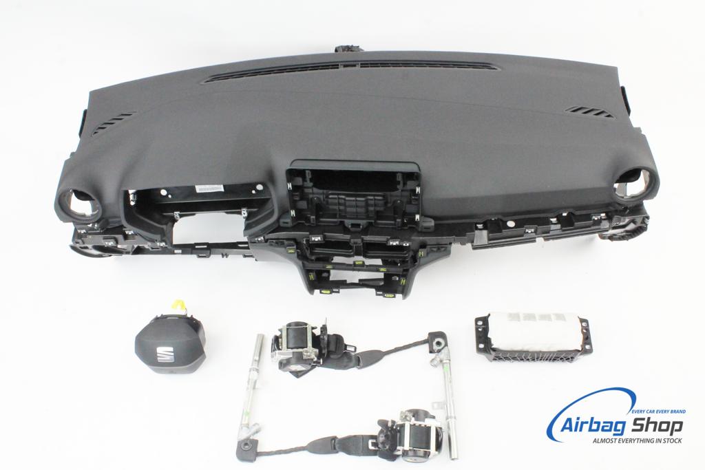 Airbag set – Dashboard zwart Seat Ibiza 6F facelift, Gebruikt, Ophalen of Verzenden