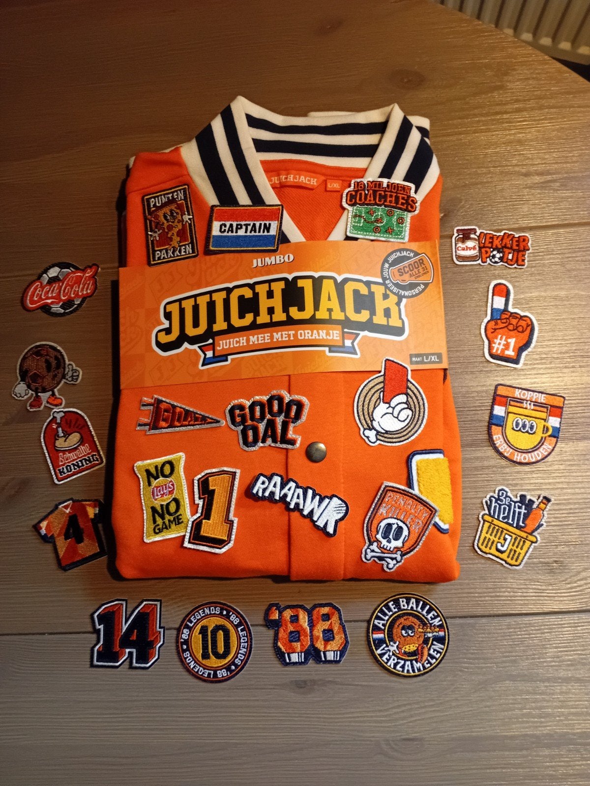 Jumbo Juichjack met emblemen - Juich mee met Oranje!, Kleding | Heren, Overige Herenkleding, Ophalen of Verzenden, Nieuw, Jumbo