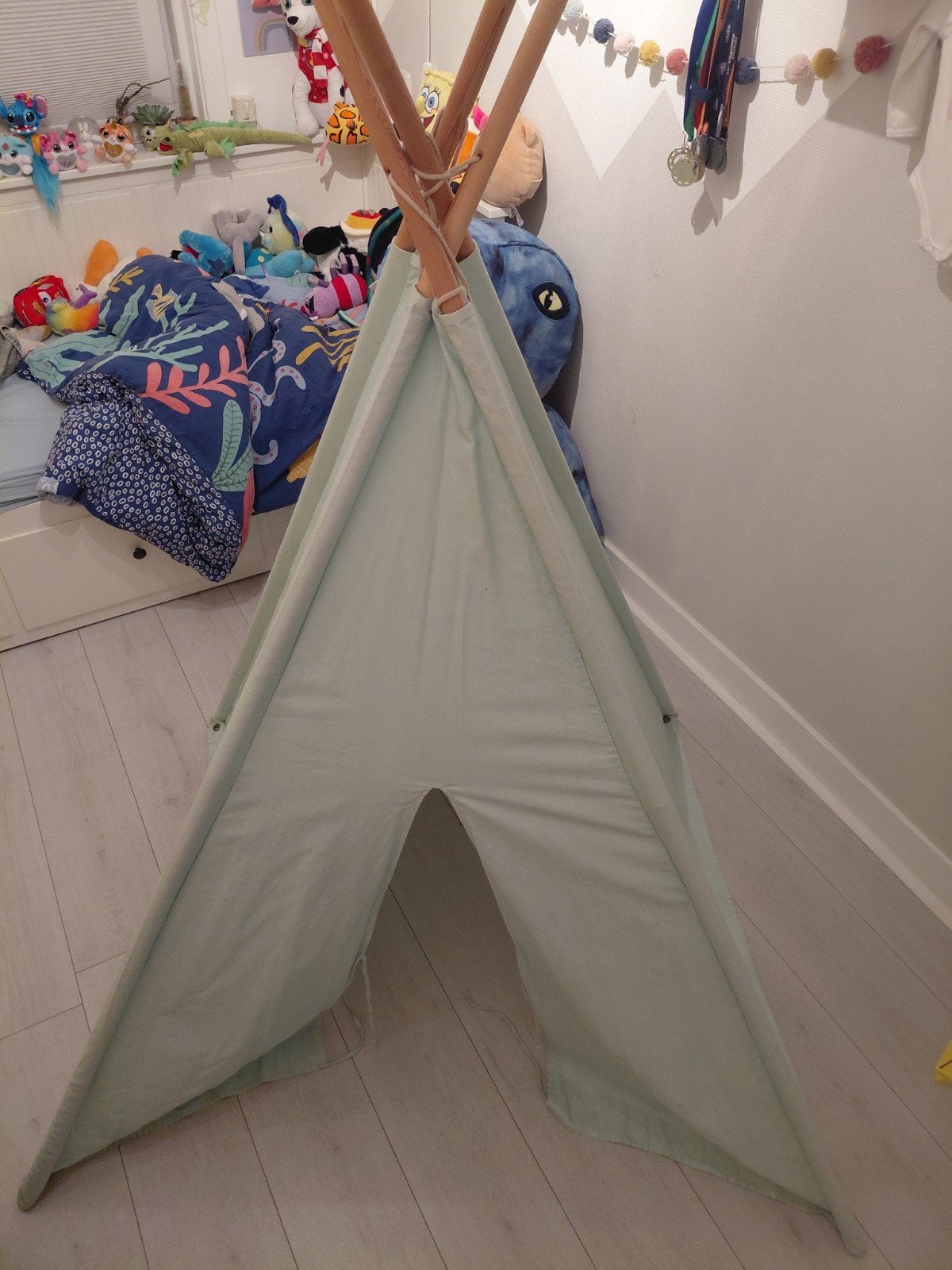 Tipi tent mintgroen voor kinderen, Ophalen, Zo goed als nieuw, Jongen of Meisje