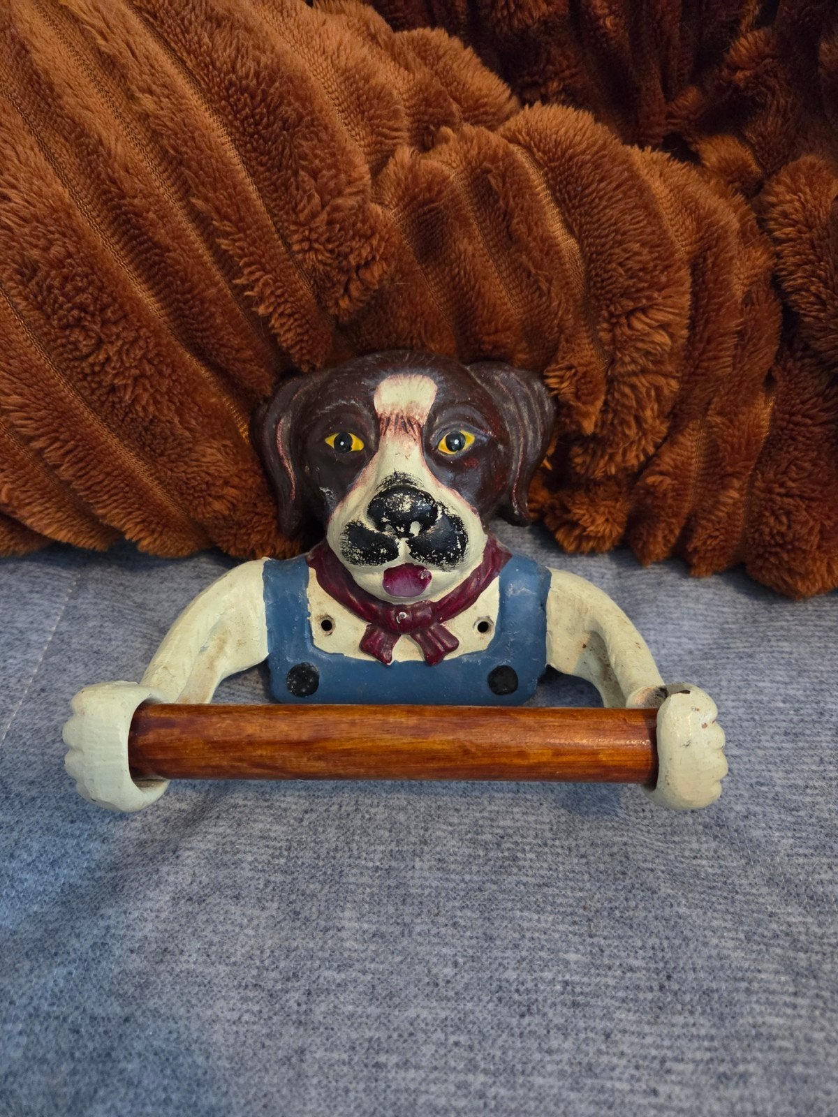 Gietijzeren Toiletrolhouder Hond - Wandmontage, Ophalen of Verzenden, Nieuw, Zwart