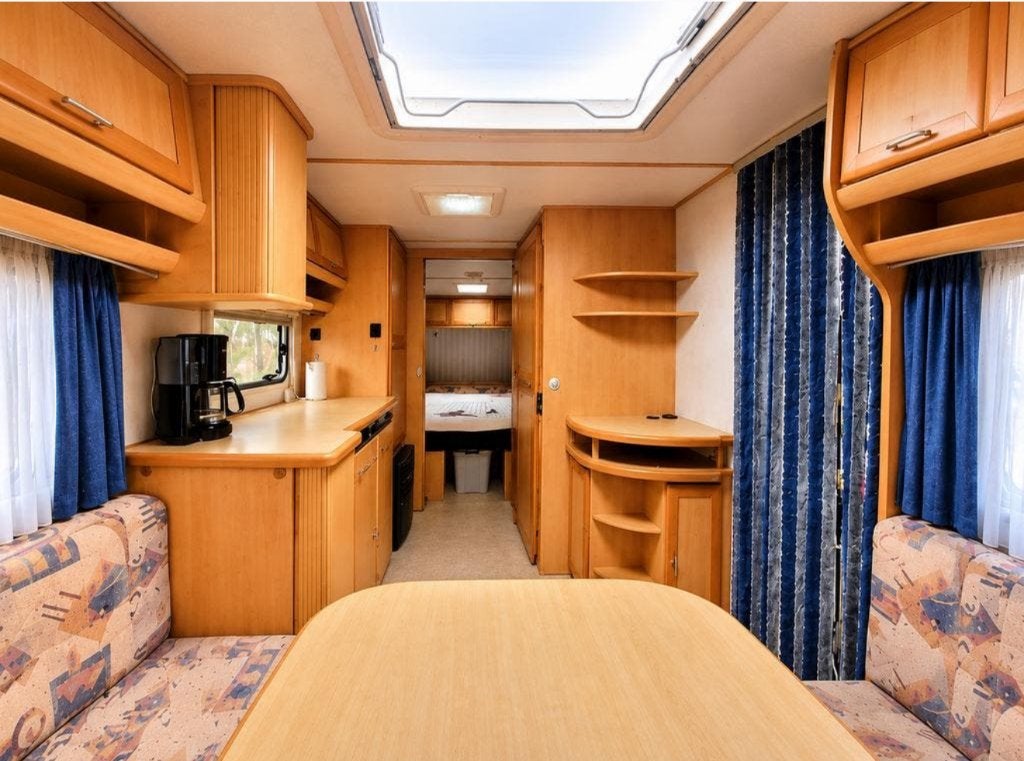 TEC Travel King 535 TE — nette caravan met voortent, Caravans en Kamperen, Rondzit, Particulier, Kachel, Tot en met 4
