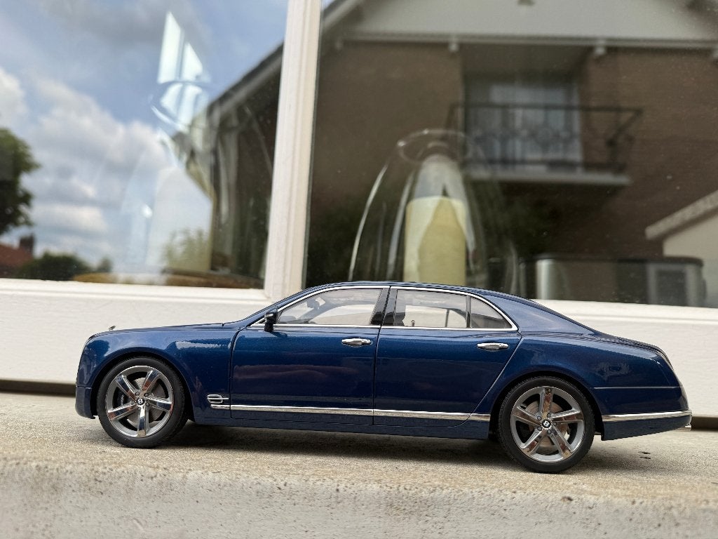 1:18 Bentley Mulsanne Speed Marlin blauw 2014 Kyosho BL1295, Hobby en Vrije tijd, Modelauto's | 1:18, Kyosho, Auto, Ophalen of Verzenden