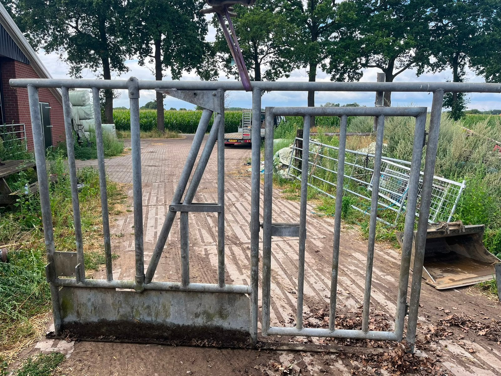 Stieren hek, Ophalen of Verzenden, Zo goed als nieuw, IJzer, Met poort