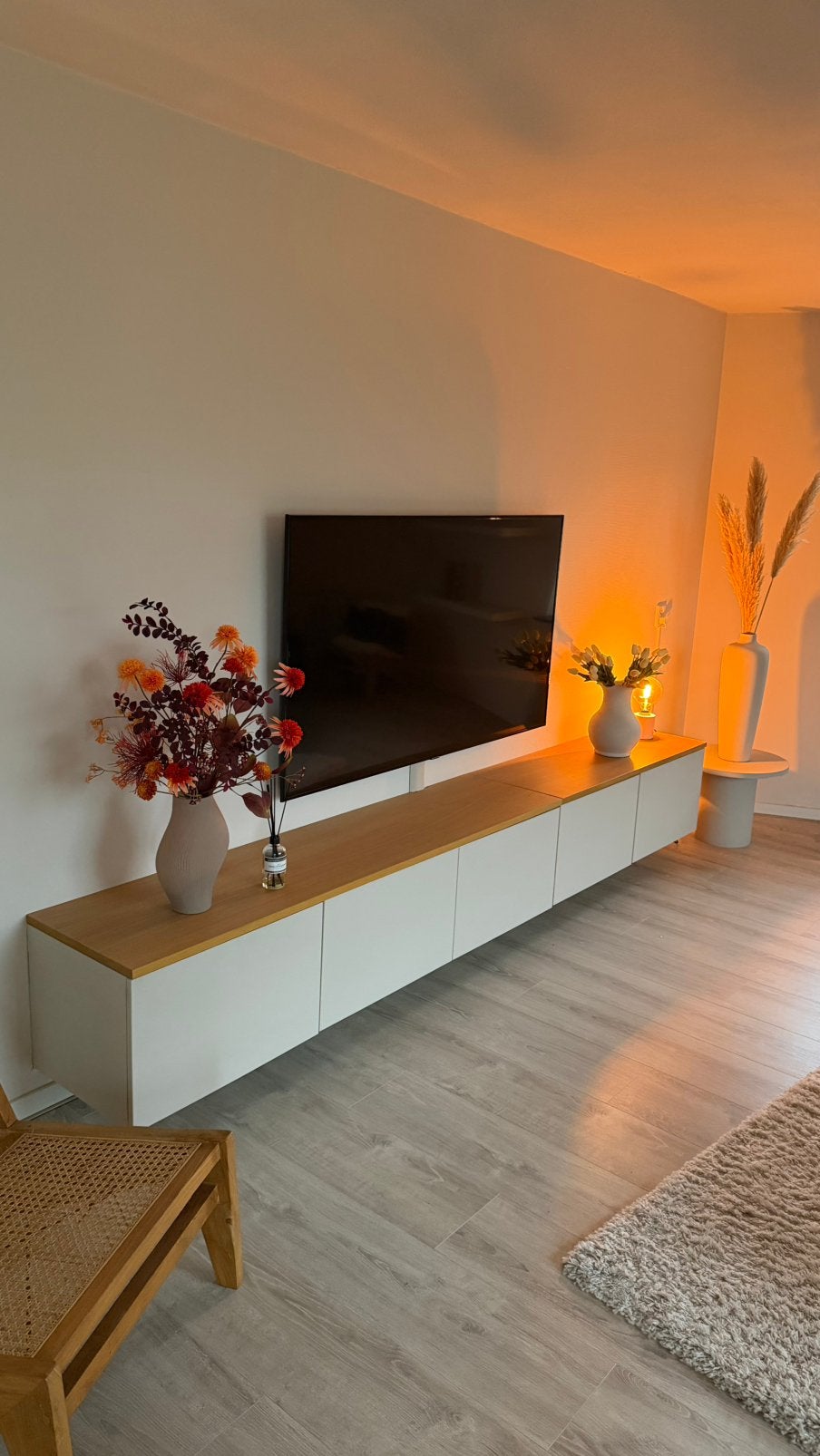 IKEA BESTA tv-meubel 300 cm met eiken bovenblad, Ophalen, Zo goed als nieuw, 200 cm of meer, Minder dan 100 cm