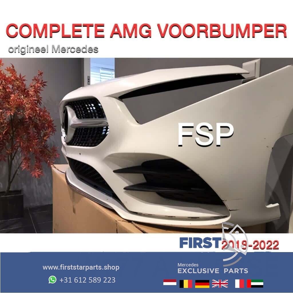 W177 AMG VOORBUMPER Mercedes A Klasse A35 COMPLEET ZWART WIT, Gebruikt, -, Voor, Ophalen of Verzenden