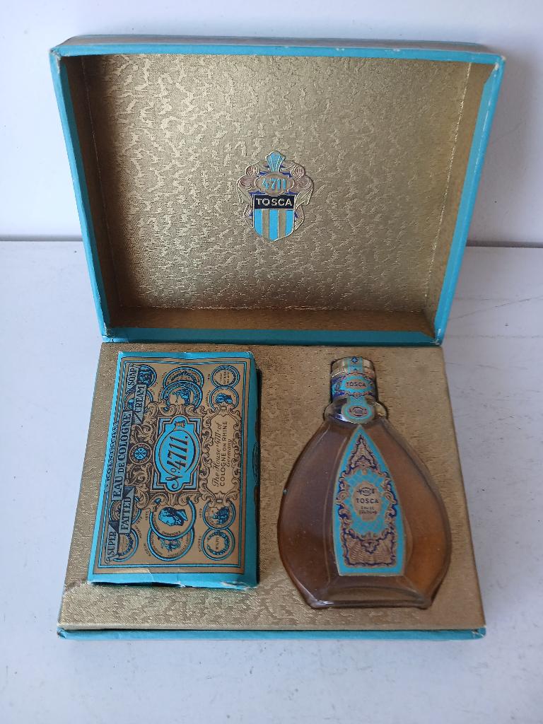 VINTAGE jaren 50 geschenkdoos 4711 Tosca eau de cologne en, Verzamelen, Parfumverzamelingen, Verzenden, Nieuw, Parfumfles, Gevuld