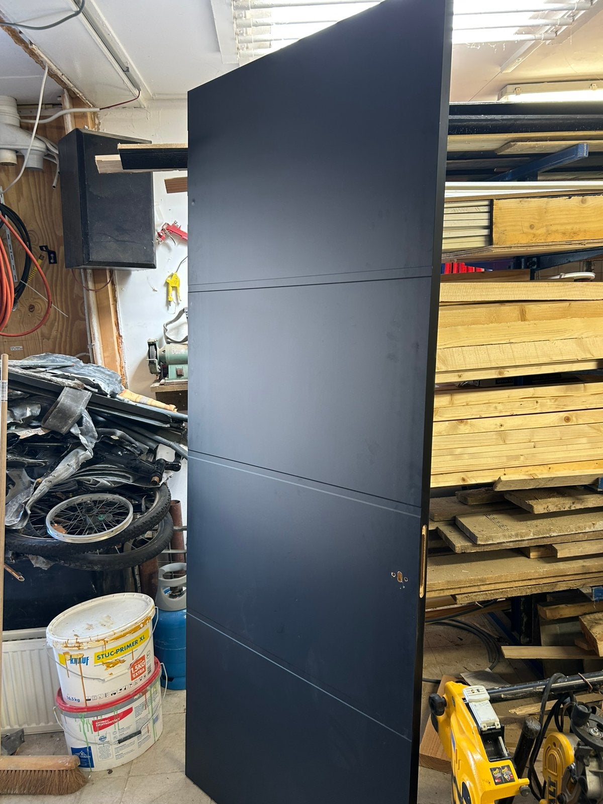 Zwarte deur 231,5x93, 215 cm of meer, Binnendeur, Zo goed als nieuw, Hout