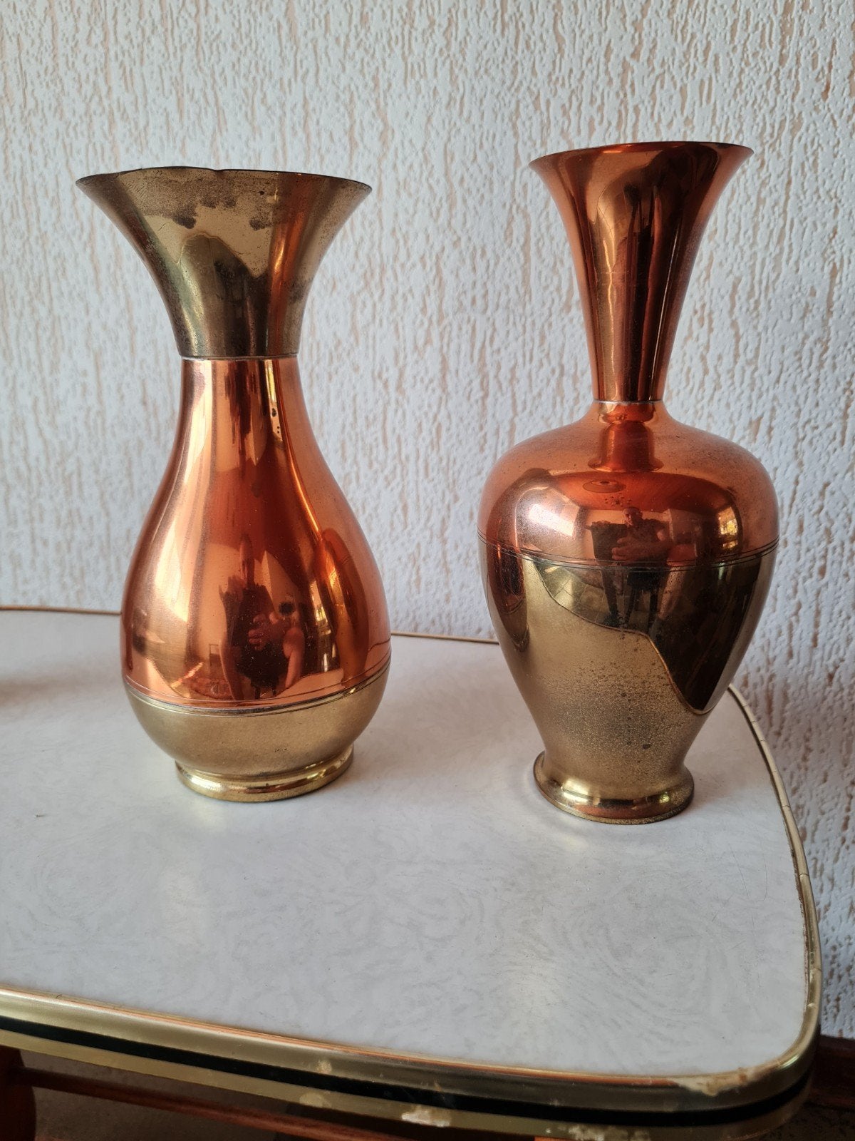 Vintage koperen vazen set - Made in Holland RIO Tiel, Ophalen of Verzenden