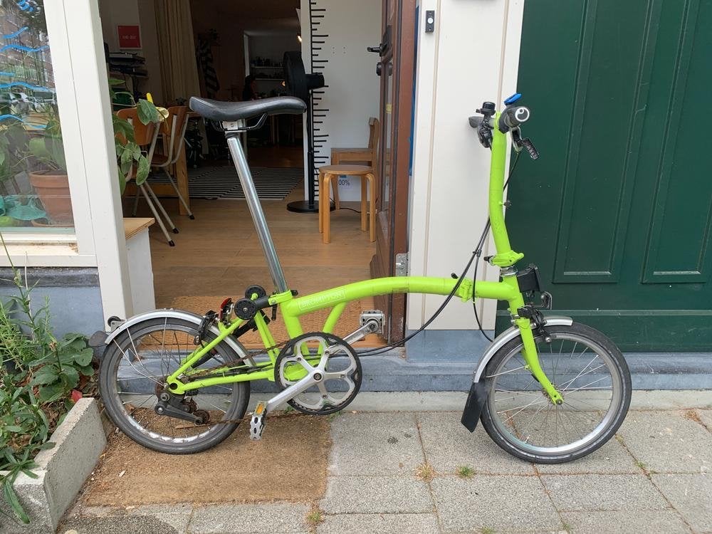 Brompton vouwfiets - lime green, Ophalen, Gebruikt, Brompton, 16 tot 18 inch