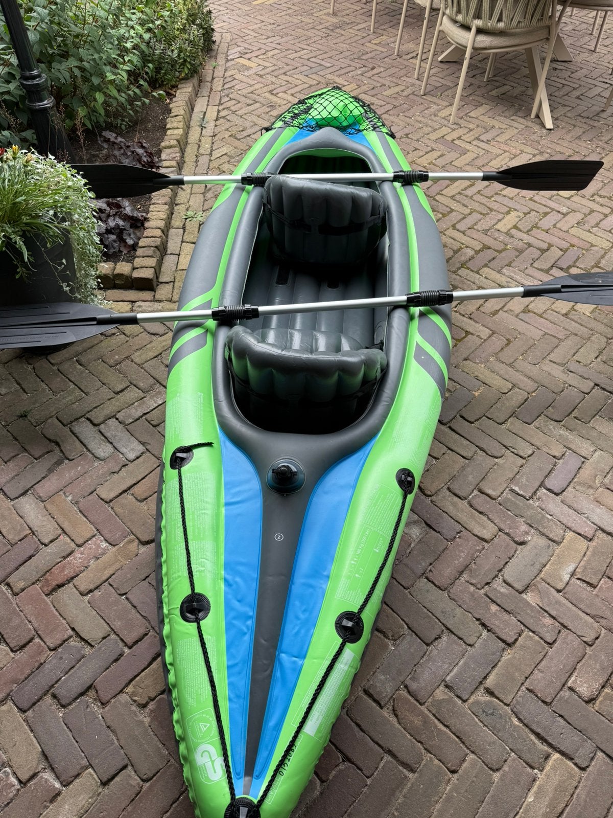 Opblaasbare kano Challenger K2, groen/grijs, Ophalen, Opblaasbaar, Overige typen, Twee personen