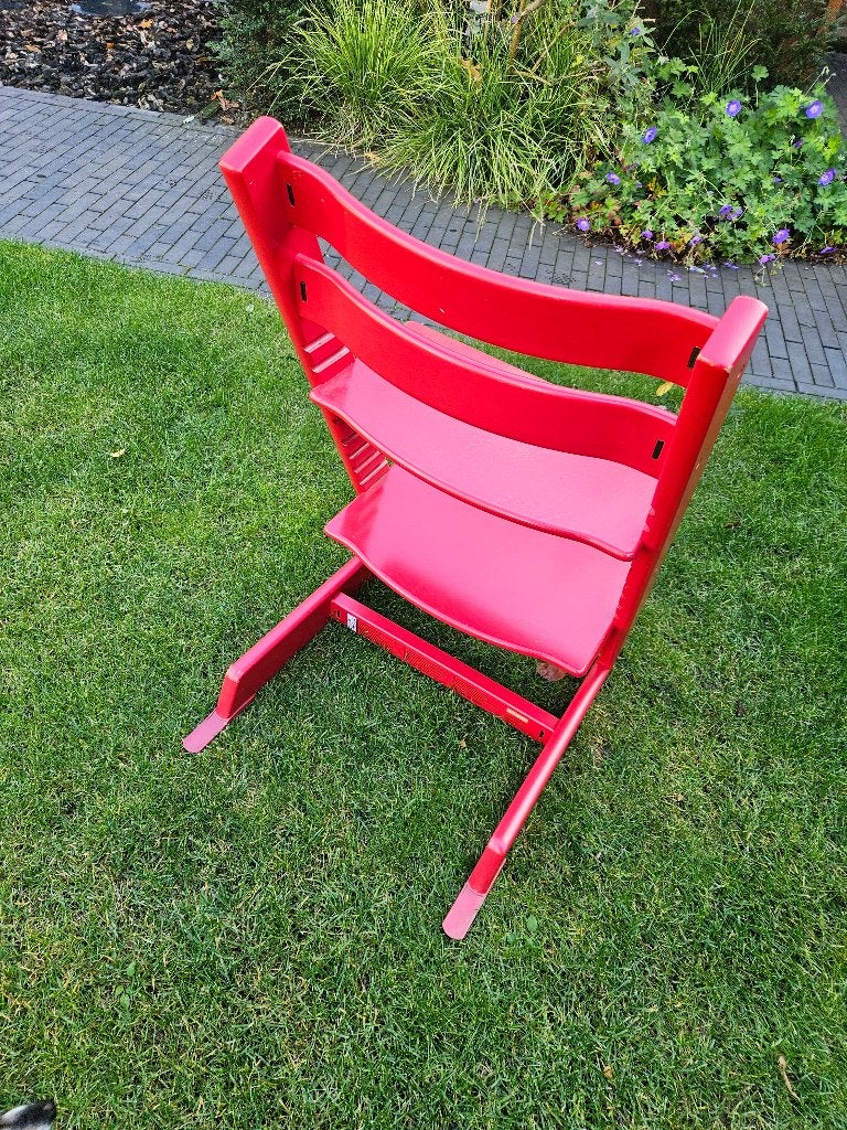 Stokke Trip Trap stoel rood, Ophalen, Gebruikt, Meegroeistoel