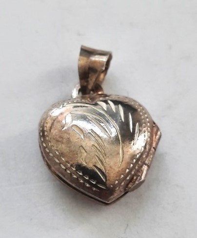 Zilveren fotomedaillon Hart, 925 floraal, Ophalen, Zo goed als nieuw, Hart, Zilver
