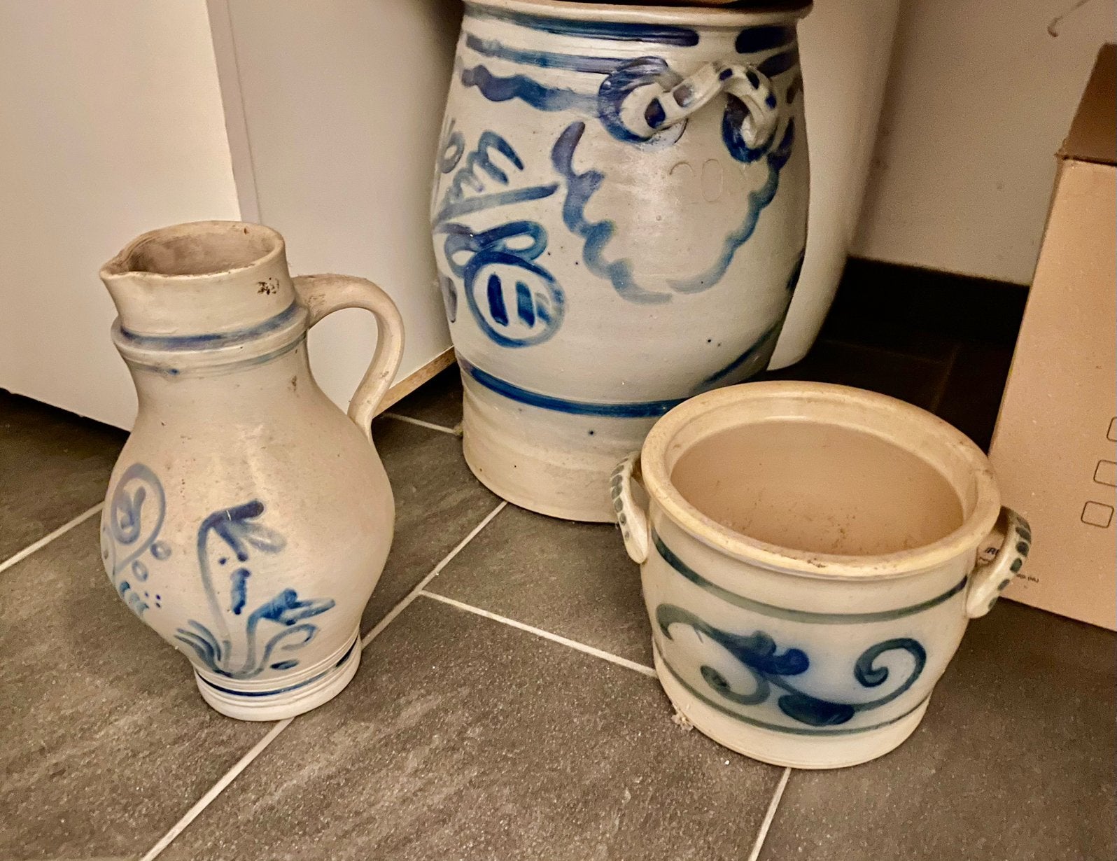 Antieke Keulse potten - set van 3, Antiek en Kunst, Ophalen
