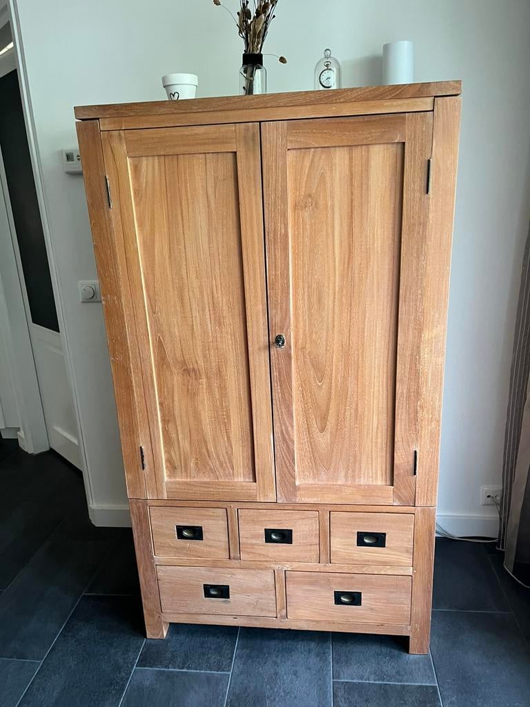 Teakhouten kast, Ophalen, Gebruikt, 70 tot 120 cm, 40 tot 80 cm